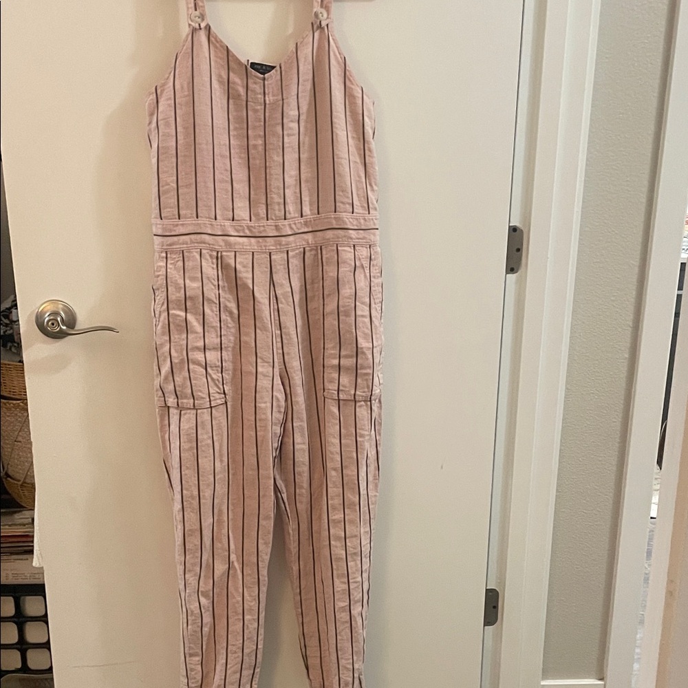 rag & bone Light Pink Striped Jumpsuit